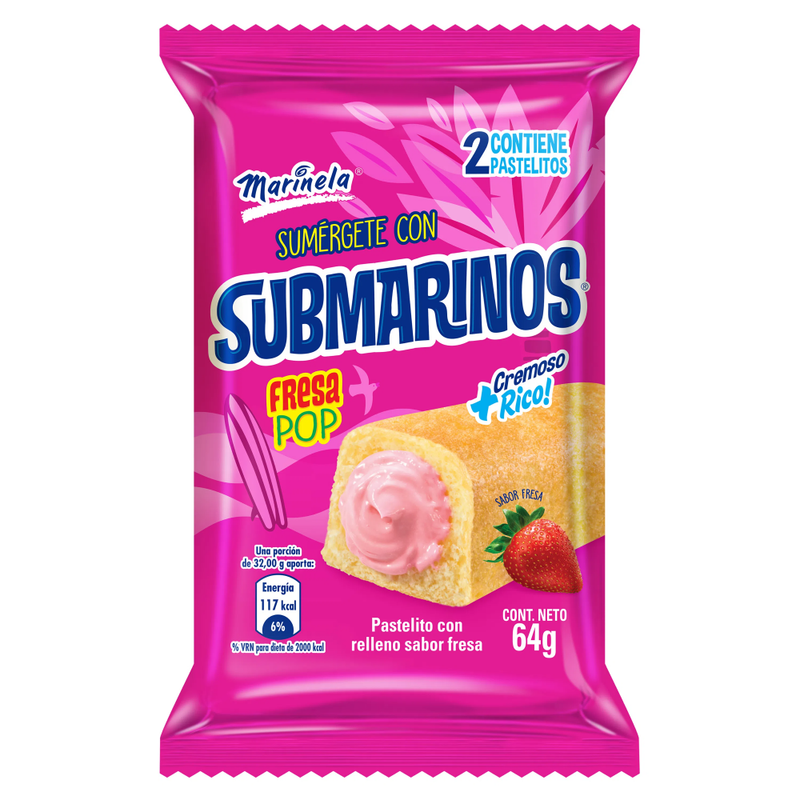 SUBMARINOS VAINILLA FRESA 60 GR