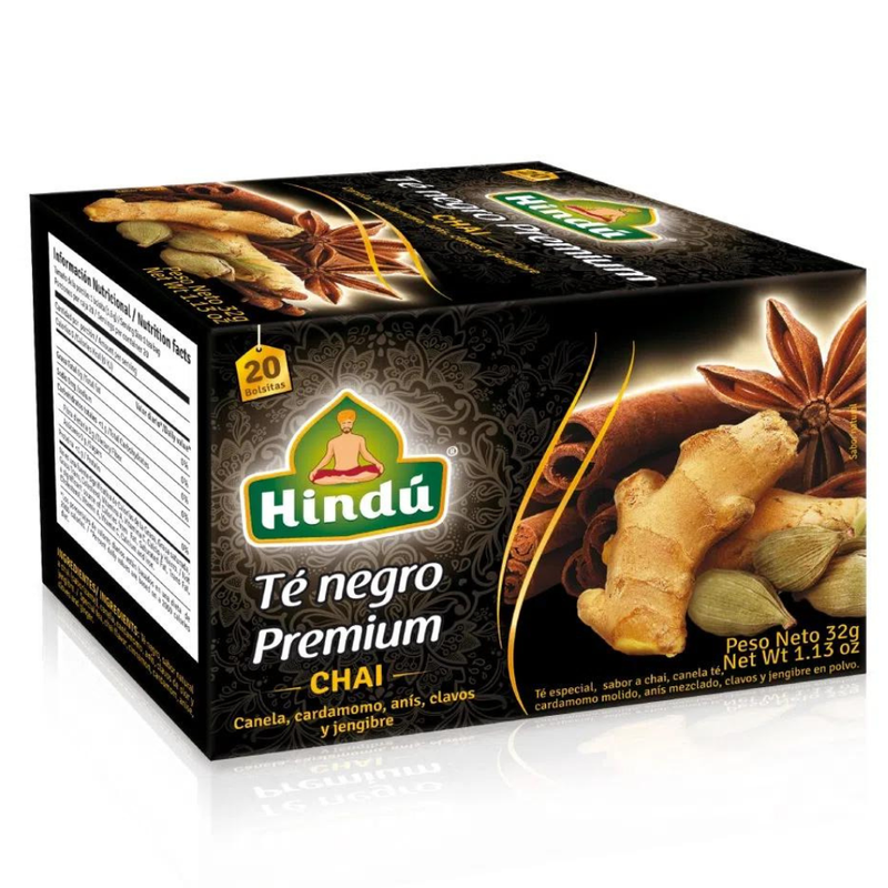 TÉ HINDÚ NEGRO PREMIUN CHAI  CAJA DE 20 SOBRES