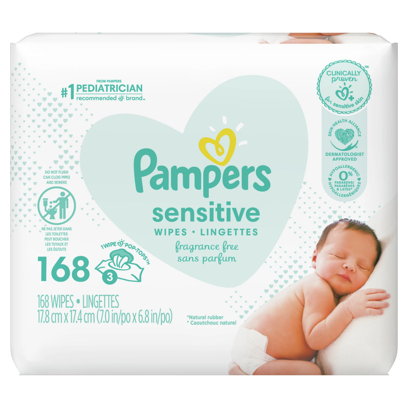 WIPE SENSITIVE PAMPERS 168 TOALLITAS 3 PACK