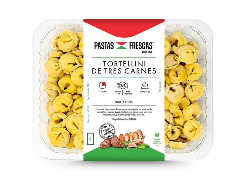 TORTELLINI DE TRES CARNE PASTAS FRESCAS 454G