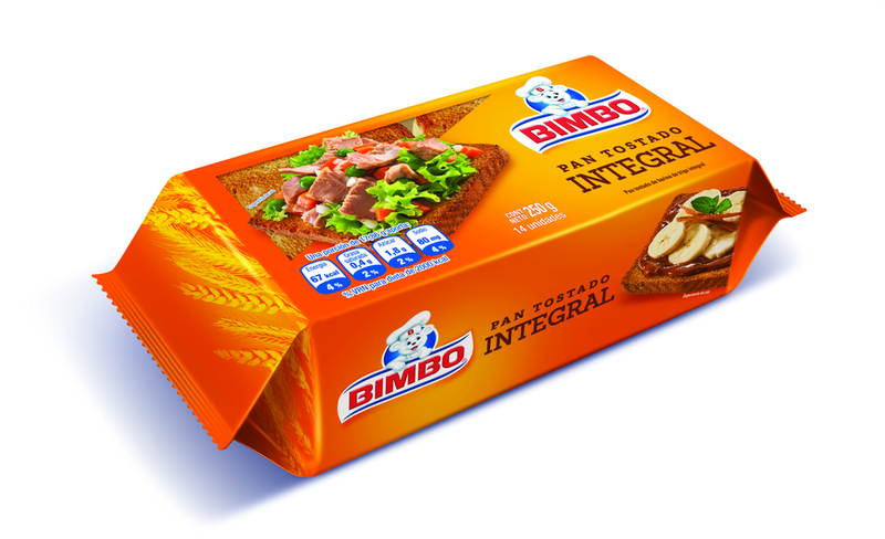 PAN BIMBO TOSTADO INTEGRAL 14 P BIMBO 240 G