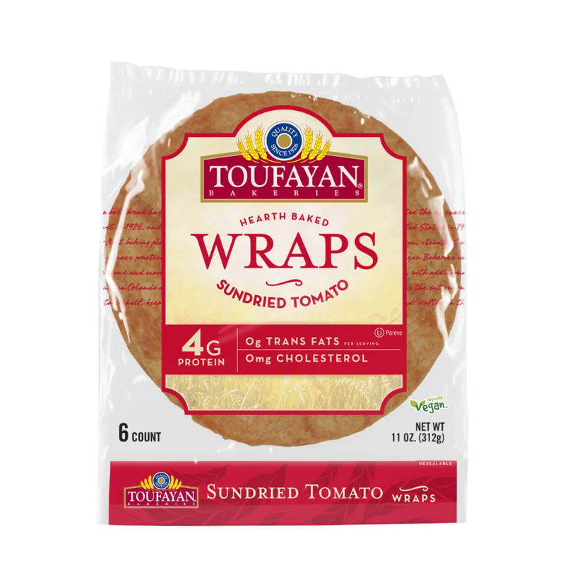 TOMATO AND BASIL WRAP TOUFAYAN 10 OZ