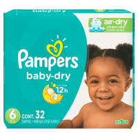 PAÑALES PAMPERS BABY DRY TALLA 6 - 32 UND