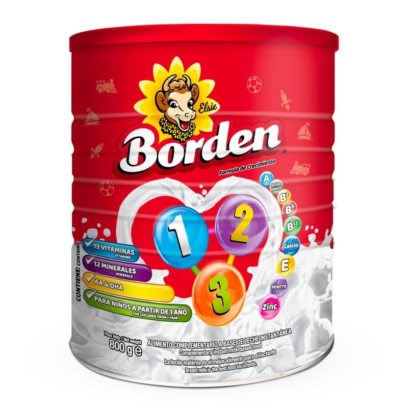 FORMULA DE CRECIMIENTO BORDEN (1-2-3) 800 G