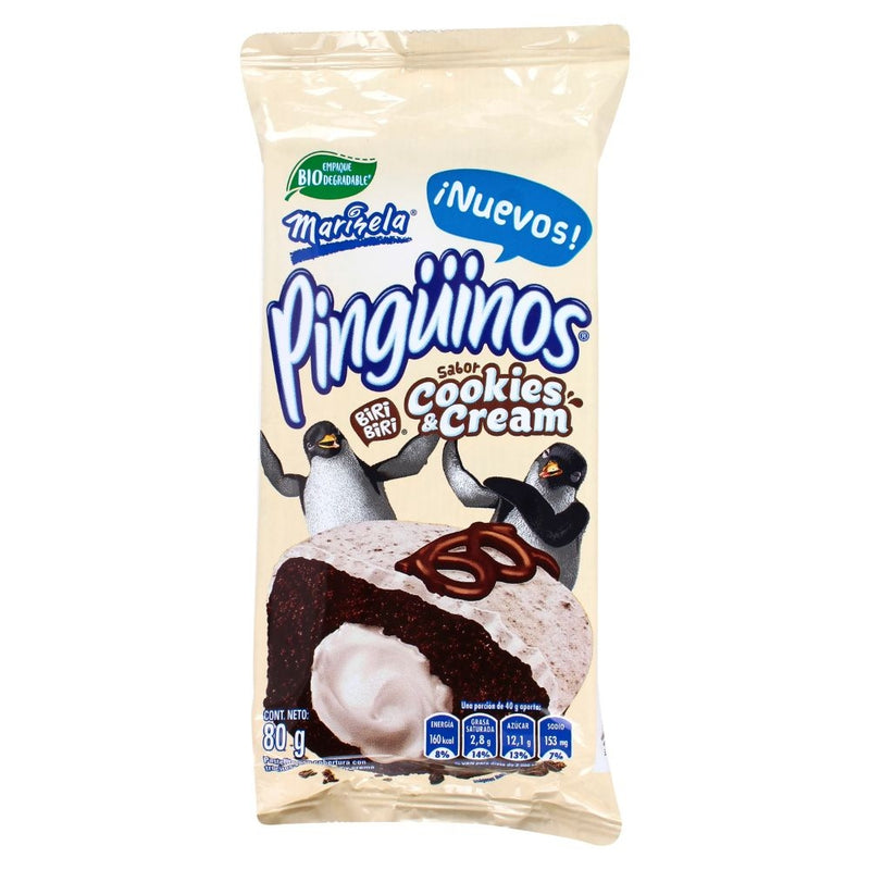 PINGUINOS MARINELA COOKIES AND CREAM 80 GR