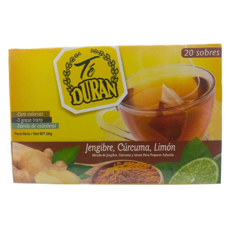 TE JENGIBRE CURCUMA Y LIMON DURAN 20 SOBRES