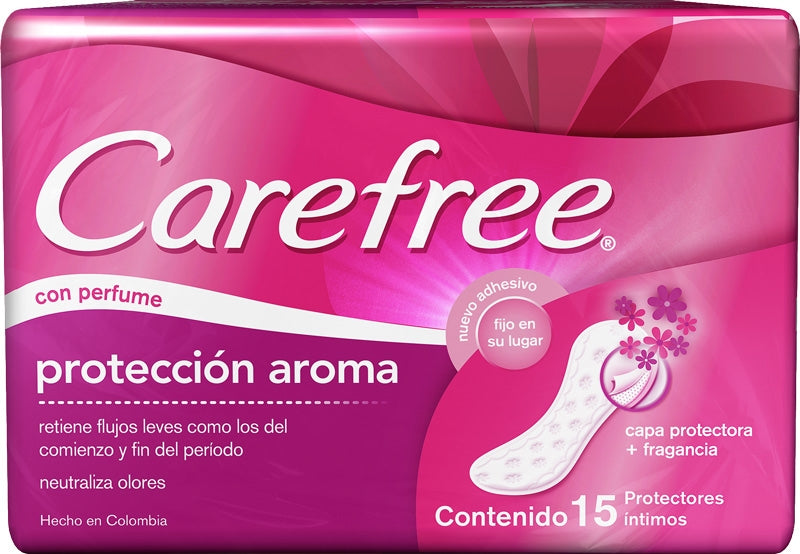 PROTECTOR INTIMO CAREFREE CON PERFUME 15 UNIDADES