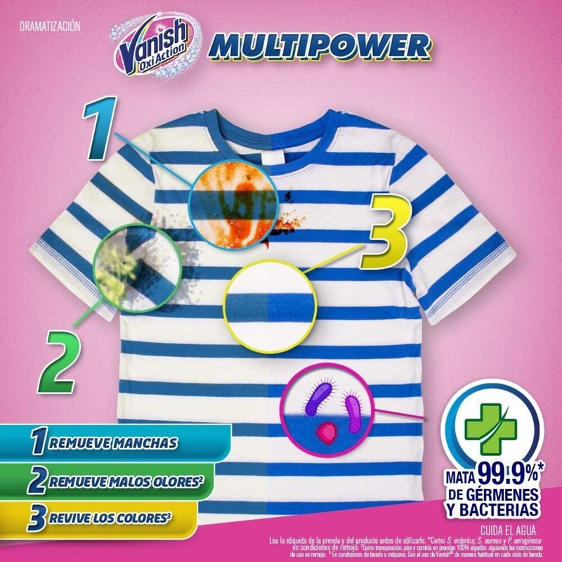 DETERGENTE VANISH QUITAMANCHAS EN POLVO OXI ACTION MULTIPOWER 450 GR