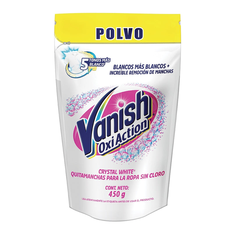 DETERGENTE VANISH QUITAMANCHAS WHITE EN POLVO 450 G