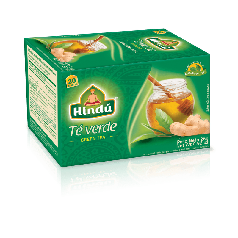 TÉ HINDÚ VERDE JENGIBRE Y MIEL  CAJA DE 20 SOBRES