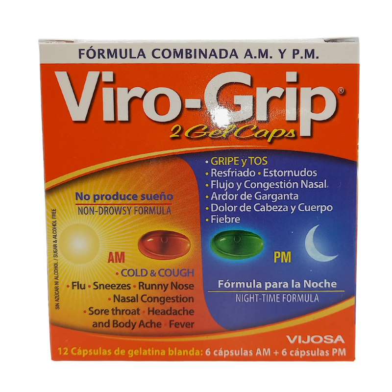 VIRO-GRIP CAPSULAS EN GEL  3 FORMULA A.M 3 FORMULA P.M. 6 UND