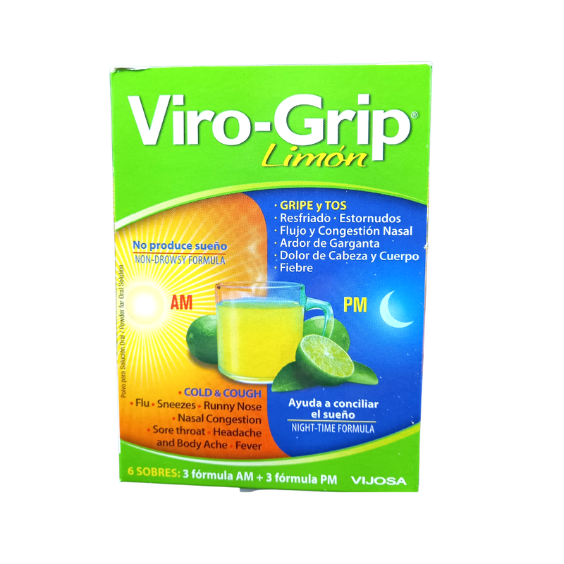 VIRO-GRIP LIMON 3 FORMULA A.M 3 FORMULA P.M. 6 SOBRES