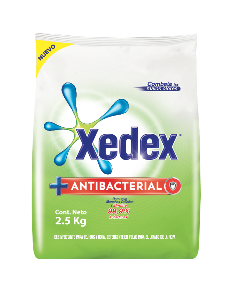 DETERGENTE EN POLVO XEDEX ANTIBACTERIAL 2.5 KG