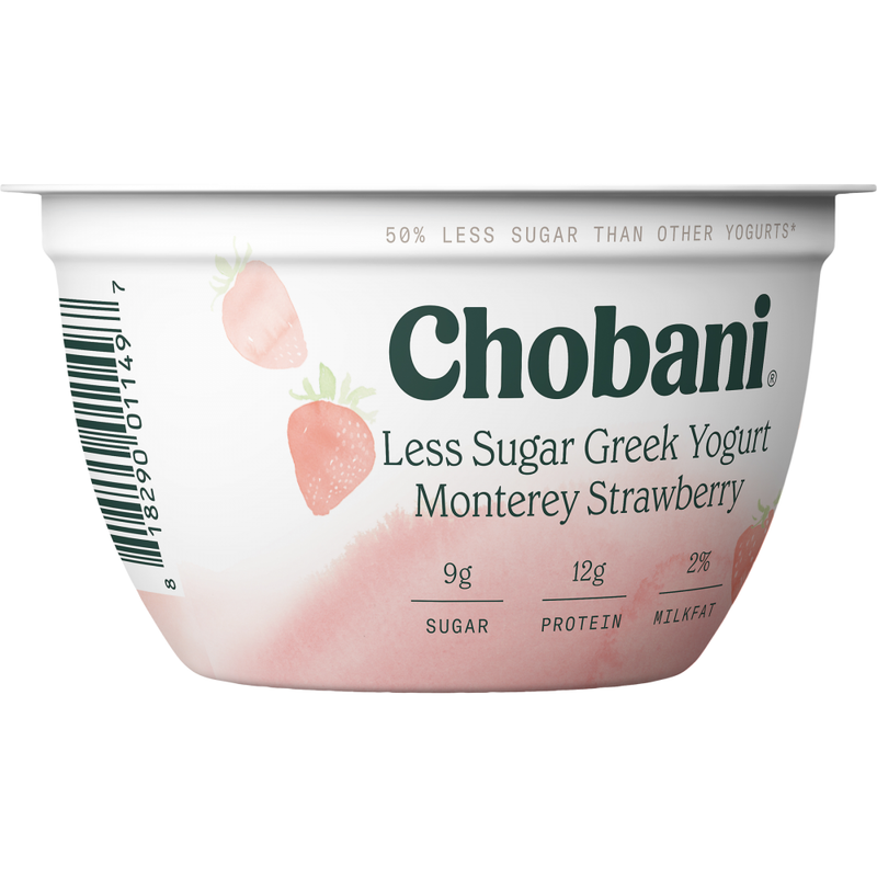 YOGURT CHOBANI LESS SUGAR MONTERREY STRAWBERRY 150 G